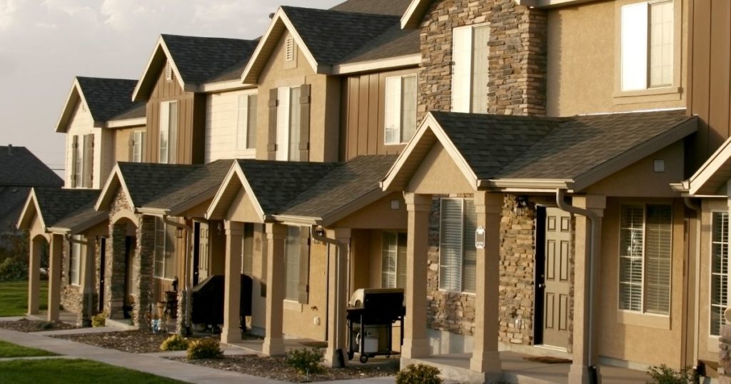 Row of rental properties